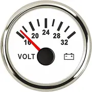 MCFPGFVKNA 52mm Yacht Marine Voltmeter 12v 24v for Car Boat Auto Motor Mobile Indicating Range 8-16 V / 16-32V Red Backlight Volts Automotive Voltmeter(WS 1632v)