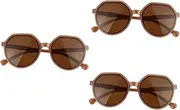 [WRITWAA] 3pairs Round Sunglasses Fashionable Unisex Candy-colored Frame Glasses for Parties and Travel Unique Design for Any Outfit