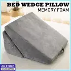 Adjustable Bed Wedge Pillow Memory Foam Cushion Neck Back Support Removable Case