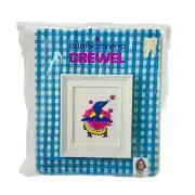 Sudsy Seal Columbia Minerva Erica Wilson Crewel Embroidery Kit Frame 4x5 Small