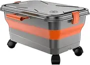 Qzdtue Car Wash Tank, Folding Container, Rolling Water Carrier, 22L Rotating Wheels, Space-Saving Organizer for Cleaning, Garden Yard Use Mobility Across Garden Spaces
