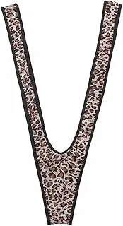 [Silldedr] Men's Sexy High Cut Thong Backless Beach Bikini One Piece Bodysuit with Deep V, Featuring Leather Shoulder Straps
