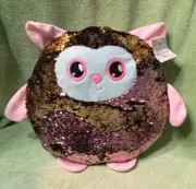 Flip Reversible Sequins Pillow Plush Animal ( Cat, Owl ???)By Comfort Bay