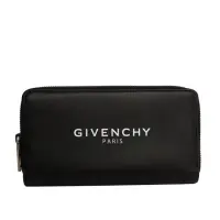 在飛比找博客來優惠-GIVENCHY LOGO字母黑白塗鴉牛皮ㄇ型拉鏈長夾 (黑