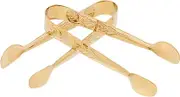Vaguelly 2pcs Stainless Steel Tongs for Ice Sugar Cubes Appetizers Stainless Steel Lightweight Easy to Clean for Tea Coffee Dessert Serving
