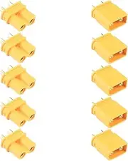 tunghey 10Pack XT30U (XT30 Upgrade) Male Female Bullet Connectors Power Plugs for RC Lipo Battery