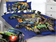 Monster Jam Trucks Home Range -Single/US Twin Bed Quilt Cover Set one pillowcase