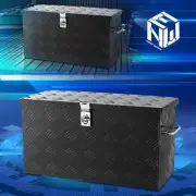 27"x9.4"x12.6" Aluminum Truck Pickup Tool Box Storage w/ Fixed Side Handle Black