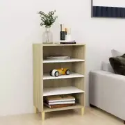 NNEVL Sideboard White and Sonoma Oak 57x35x90 cm Chipboard