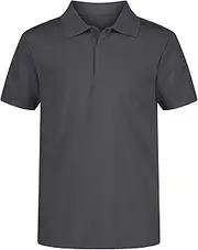 [NAUTICA] Boys' School Uniform Short Sleeve Polo Shirt, Button Closure, Moisture Wicking Performance Material