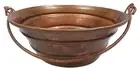 Rustic 15" Round Copper Vessel Bucket Bath Sink Finished in Natural Fire