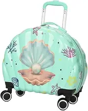 [Vsenkes] Kids Luggage Compact Hard Shell with Wheels Children's Day Gift Rolling Suitcase, Green