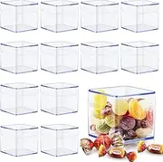 Amersumer 20Pack Plastic Clear Box with Separate Lid,2.2x2.2x2 Inchs,Beads Storage Containers Square Clear Containers Box for Pills Herbs Tiny Bead Earring Jewerlry Candy Gifts Party Favor and More