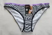 Bonds Ladies WREG F5D Mixed Tape Print Icons Kini High Leg Brief Size 14 New