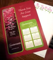 Set of 3 - 2024 Easter Seals Laminated Pocket Calendar, Bookmark & Notepad