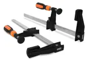 WEN 10212F2 Quick-Adjust 12-Inch Steel Bar Clamps with 2.5" Throat (Two-Pack)