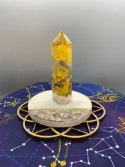 128 Gram Bumblebee Jasper Stone Tower with Vugs Crystal Specimen