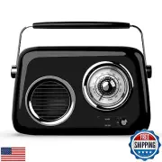 Portable FM Shortwave Radio,Vintage Bluetooth Speaker with Radio FM.Retro Blu