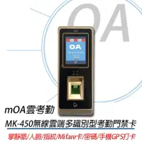 在飛比找momo購物網優惠-【MOA】MK450 掌靜脈/人臉/指紋/磁卡/密碼 雲端考