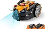 LawnMaster Ocumow Perimeter Cordless Robotic Lawn Mower Mows Small Lawns 1,000 to 2,000 Square Feet with Optical Navigation, Obstacle Prevention, Low Noise and No Go Function