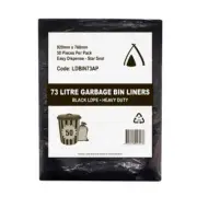 73L Black Heavy Duty LDPE Garbage bin Liners (LDBIN73AP) 250 Pack