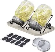 Sprouts Growing Kit,Stainless Steel Screen Sprout Lids - Sprouting Jar Lid with Stainless Steel Sprouting Stands for Wide and Wide Mouth Mason Jar for Growing Organic