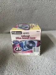 Fellowes NEATO Colored Slim Jewel Case 25 Pack CD DVD Storage Assorted Colors