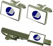 [Select Gifts] Nordic Council Flag Cufflinks Tie Clip Matching Box Gift Set