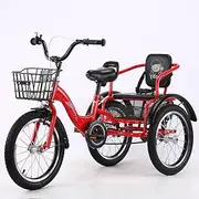 DEFGHIJ Trike Bike 3 Wheel Bicycle with Shopping Basket Adult Tricycle 16inch Three Wheel Bike for Shopping W/Installation Tools Three Wheeled Bicycle for Men and Women(Red)
