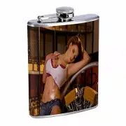 German Pin Up Girls D13 Flask 8oz Stainless Steel Hip Drinking Whiskey