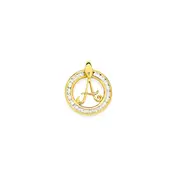 9ct Cubic Zirconia Initial A Pendant in Clear