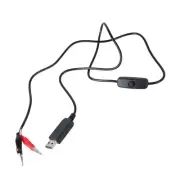100cm USB 5V Male Test Wire 3V Clip Cable Cord with Switching Button