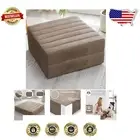 Soft Velvet Floor Cushions 2-Pack - 22" Square Memory Foam Seating for Adults