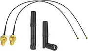 Eightwood Dual Band Small WiFi Antenna 2.4GHz 5GHz RP-SMA Male Antenna with MHF4 IPEX to RP-SMA Female Cable 9.8in (4-Pack) for M.2 NGFF Network Card PC Desktop Computer