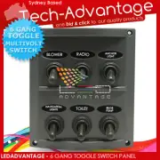 MARINE BOAT 6 GANG SPLASHPROOF TOGGLE SWITCH PANEL