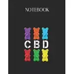 NOTEBOOK: CBD GUMMY BEAR CANNABADOIL GUMMIES FOR HEMP SUPPORTER LOVELY COMPOSITION NOTES NOTEBOOK FOR WORK MARBLE SIZE COLLEGE R