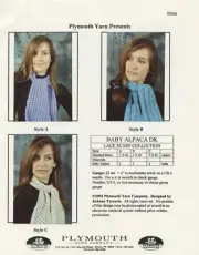 Plymouth Knitting Pattern IN44 - Baby Alpaca DK Lace Scarf Collection 3 designs