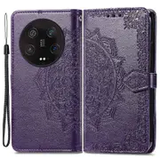 PU Leather Phone Cover for Xiaomi 13 Ultra ,Stand Wallet Embossed Mandala Pattern Cell Phone Case