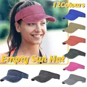 Unisex Summer Denim Sun Visor Cap Breathable Washed Running Hat UV Protection