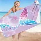 Mermaid Beach Towel Microfiber Towels Sandless Quick Dry Lightweight Blanket NEW