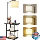 PESRAE Floor Lamp with Table, End Table with Charging Station(USB and Type-C