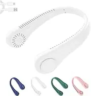 Fluxofan Neck Fan,Portable Neck Fan,Fluxofan 360° Cooling Neck Fan USB Rechargeable,Hands Free Bladeless Quiet Personal Fan,Wearable Neck Fans That Blow Cold Air,for Outdoor Indoor (White)