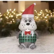 Holiday Time Wally Walrus with Santa Hat Christmas Inflatable 3.5 Feet Lights Up