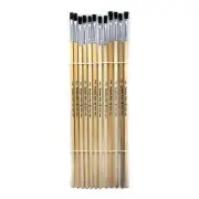 Flat Tip Easel Paint Brushes with Long Handle 0.25 Inch Natural Handles and B...