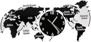 Mute Wall Clock World Map Design 60cm Acrylic Silent Clock for Home Office Living Room