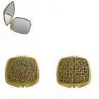Damascene Gold Square Compact Mirror Geometric Design by Midas of Toledo Spain