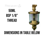 Brass Oiler DROP SIGHT TYPE 1/8" BSP 50M suit stationary Engines old machines