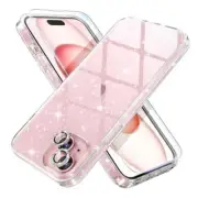 Compatible for iPhone 15 Plus Case, Women Cute Clear Glitter Glitter Clear