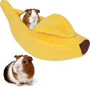 GNEORA Bed Cave Hideout & Cozy Banana Bed for Hedgehog, Rat, Chinchilla, Guinea Pigs, Ferret, Snake - Yellow