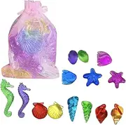 2Bags Colorful Simulation Gemstones for Sea Animal Shape Plastic Crystals Treasure for Imaginative Play and Creative Learning